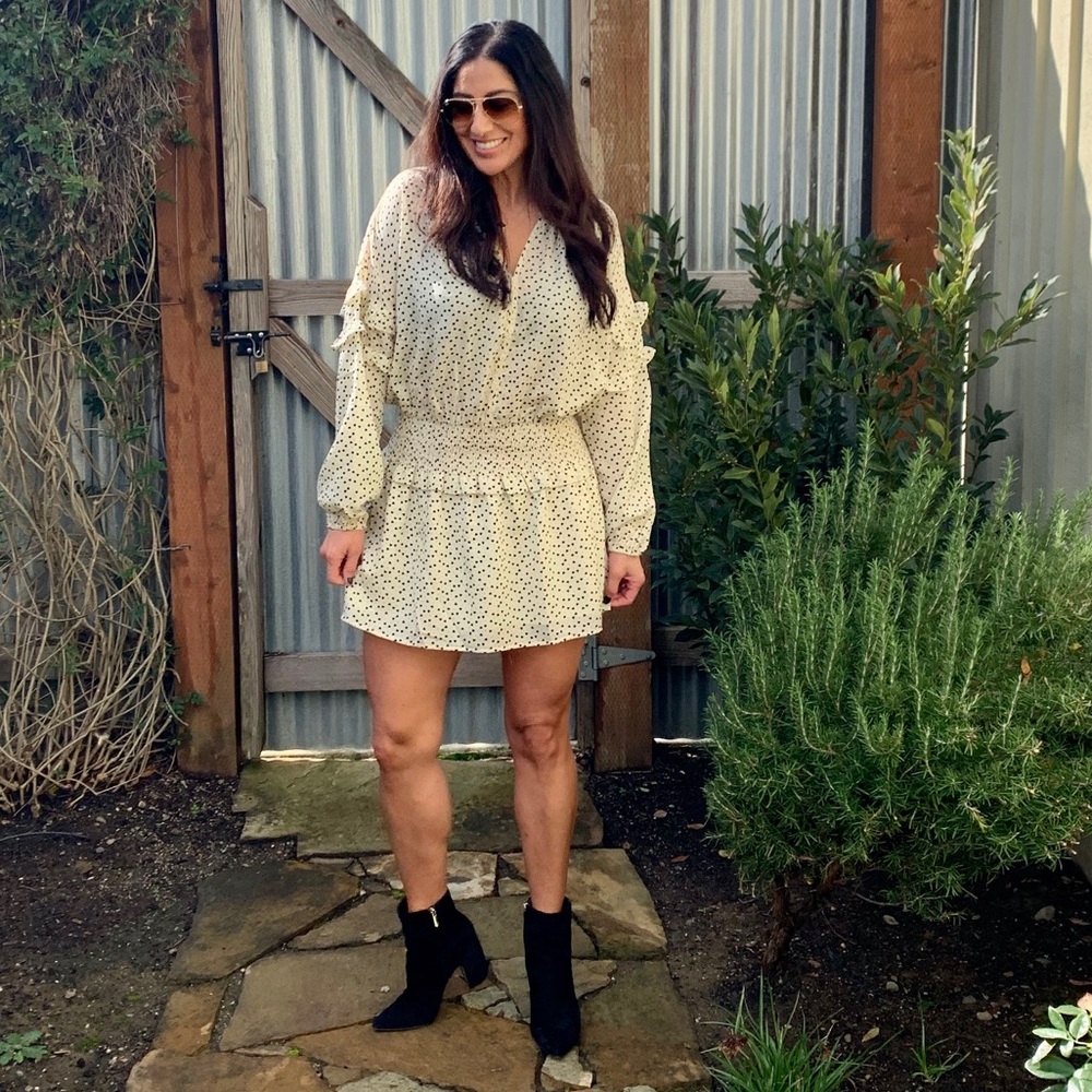 Pinch cream and black long sleeve dress. NWT size small and large